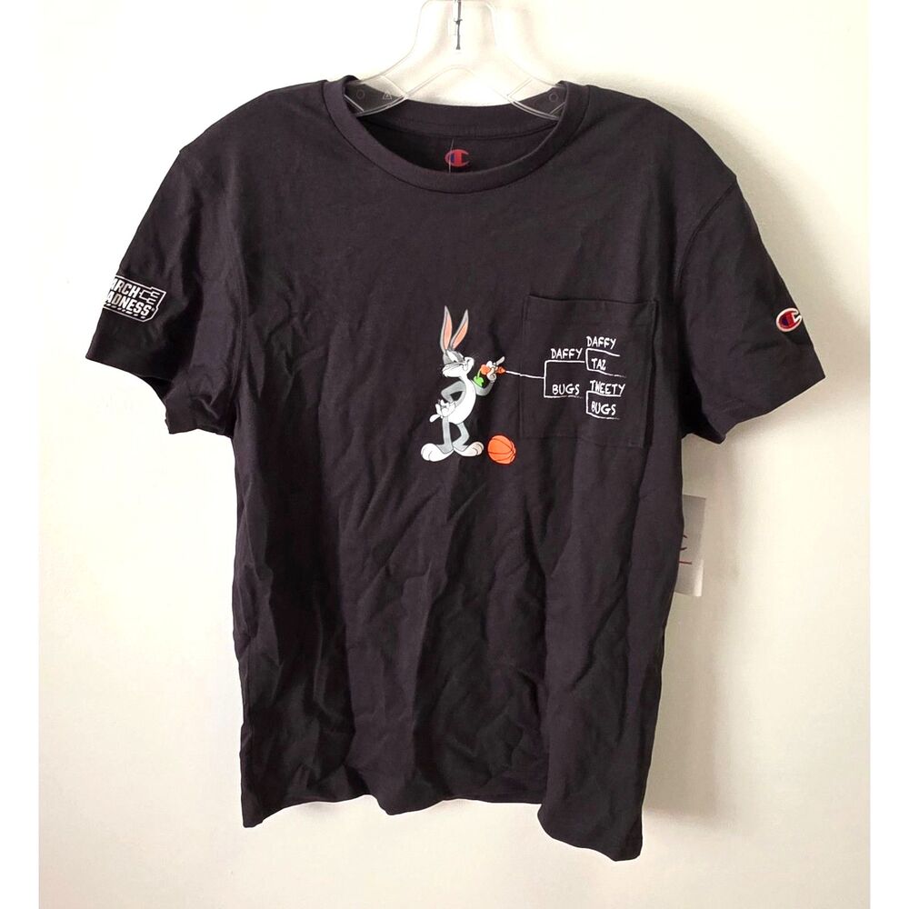 Champion Looney Tunes Space Jam March Madness Pocket T-Shirt Adult Medium NWT